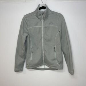 The North Face Jacket Womens Small Gray Solid Full Zip Timber Fleece Outdoors